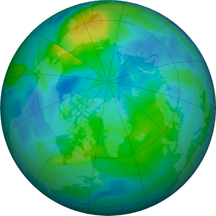 Arctic ozone map for 06 October 2022